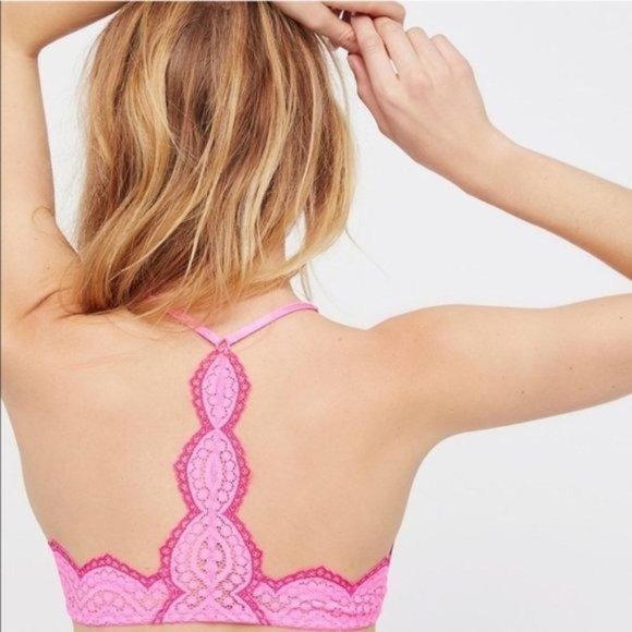 Free People Slow Dance Neon Pink Bra NWT - Picture 3 of 5